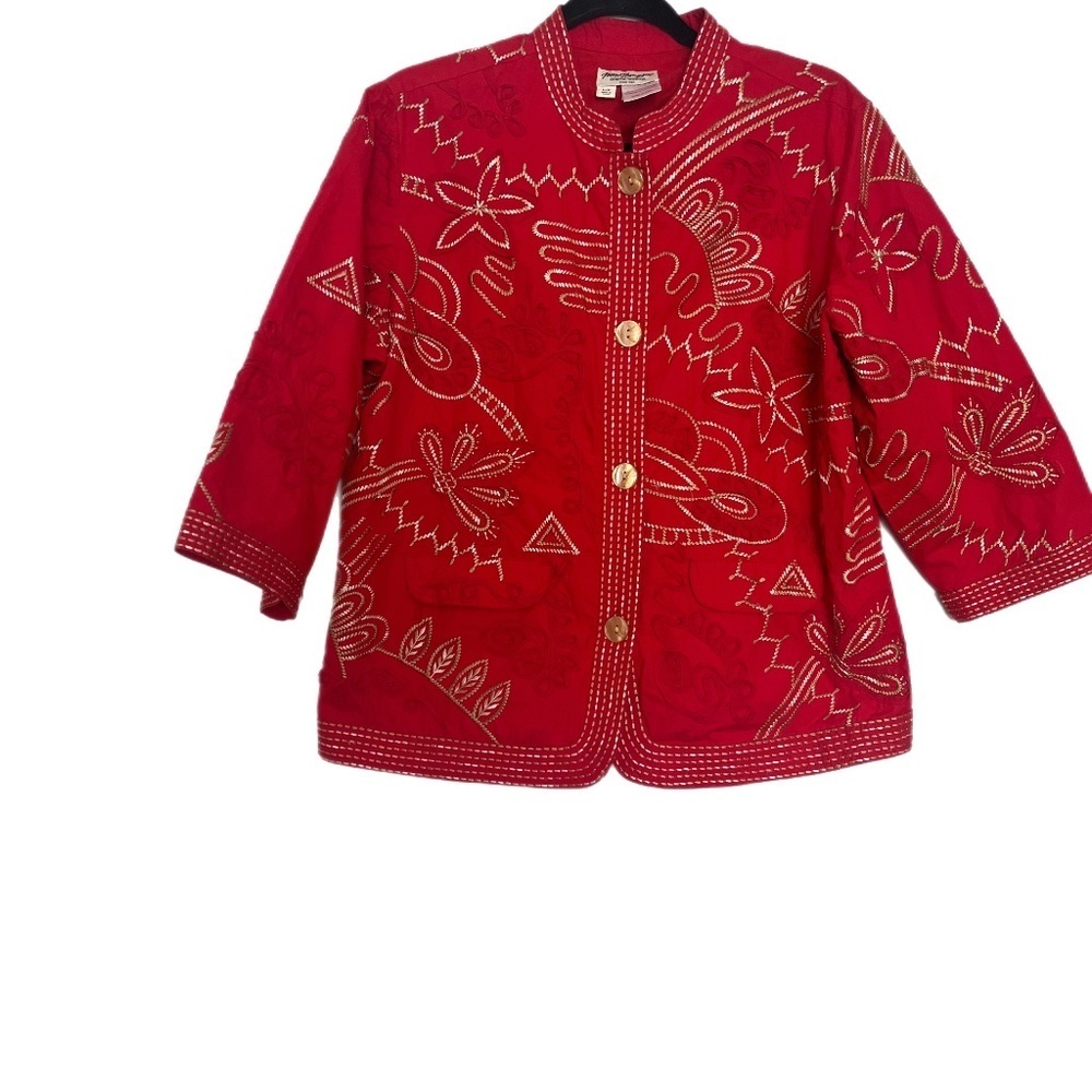 Vintage Embroidered 3/4 sleeves Lady Jacket Boho Cotton super stylish